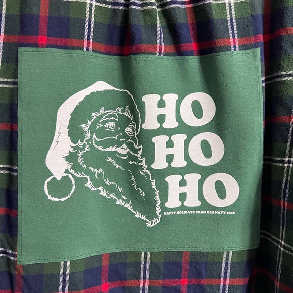 Santa Claus ‘Ho Ho Ho’ Upcycled Graphic Flannel - Picture 2 of 11